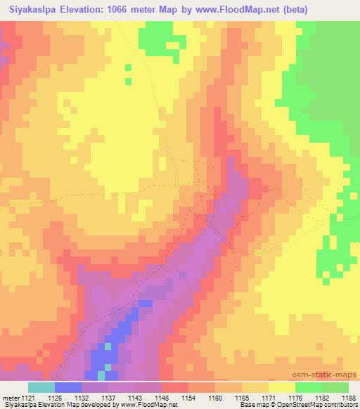 Siyakaslpa,Zambia Elevation Map