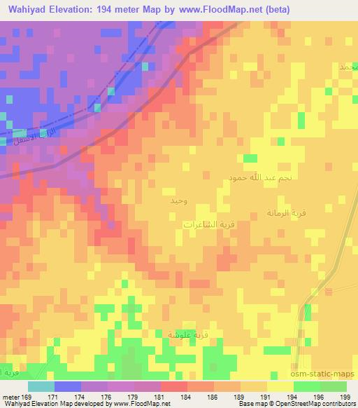 Wahiyad,Iraq Elevation Map