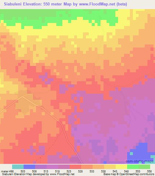 Siabuleni,Zambia Elevation Map