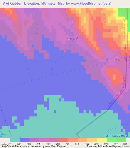 Awj Qubbah,Iraq Elevation Map