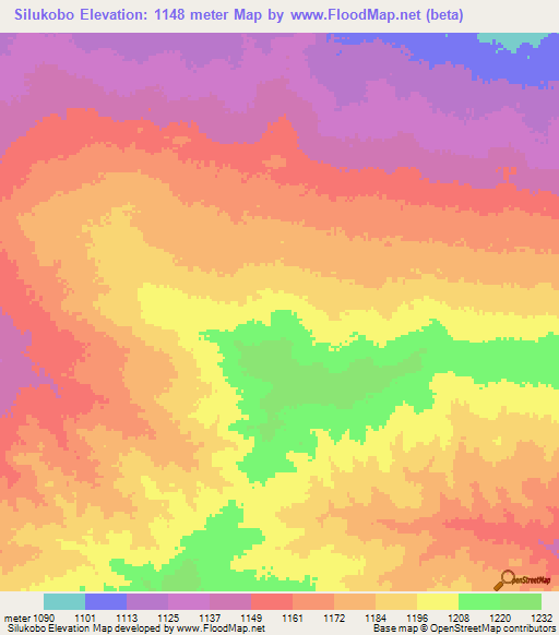 Silukobo,Zambia Elevation Map