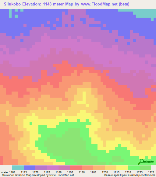 Silukobo,Zambia Elevation Map