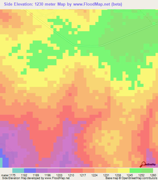 Side,Zambia Elevation Map