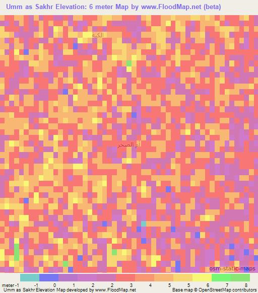 Umm as Sakhr,Iraq Elevation Map