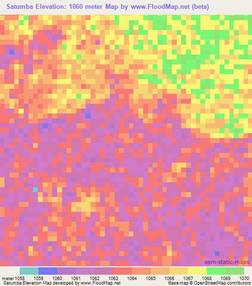 Satumba,Zambia Elevation Map