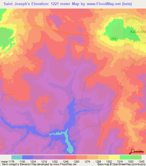 Saint Joseph's,Zambia Elevation Map