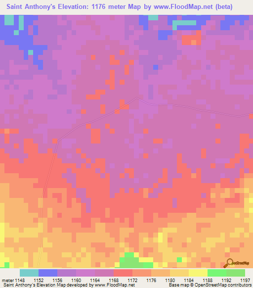 Saint Anthony's,Zambia Elevation Map