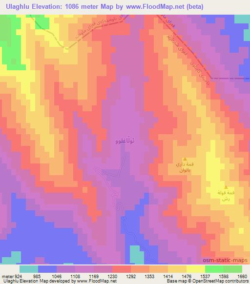 Ulaghlu,Iraq Elevation Map