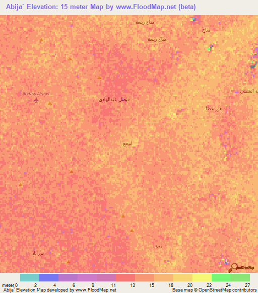 Abija`,Iraq Elevation Map