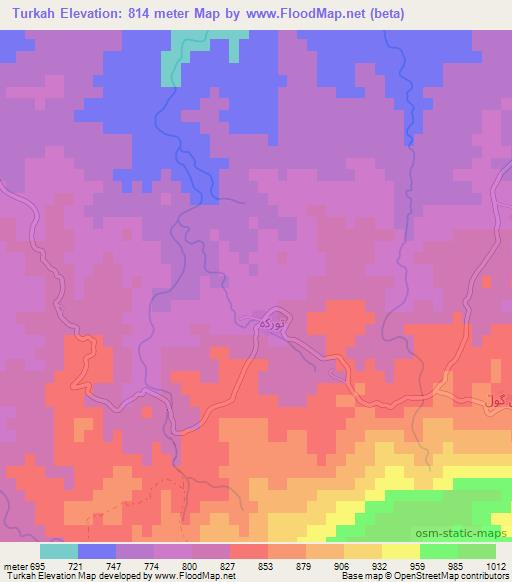 Turkah,Iraq Elevation Map