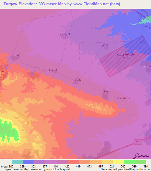 Turqaw,Iraq Elevation Map