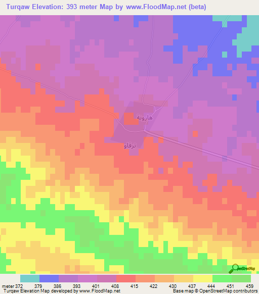 Turqaw,Iraq Elevation Map