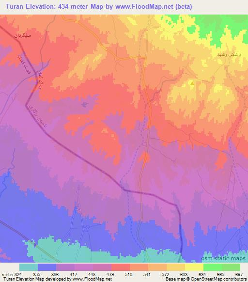 Turan,Iraq Elevation Map