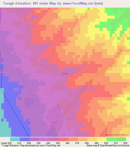 Turagh,Iraq Elevation Map