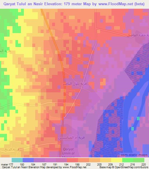 Qaryat Tulul an Nasir,Iraq Elevation Map