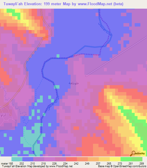 Tuwayli`ah,Iraq Elevation Map