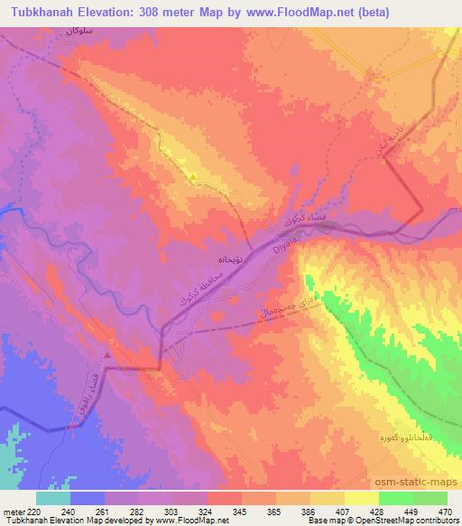 Tubkhanah,Iraq Elevation Map