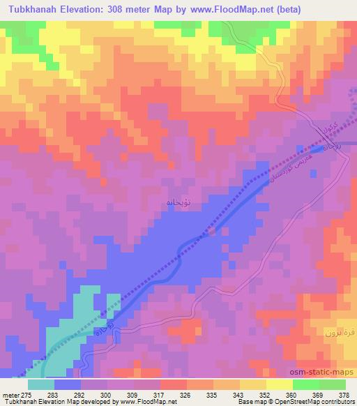 Tubkhanah,Iraq Elevation Map