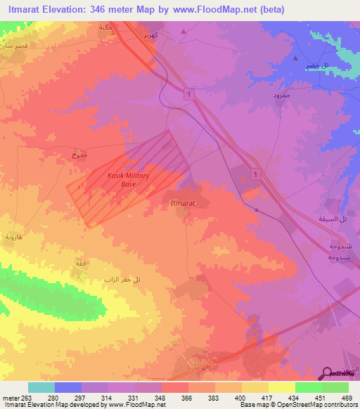 Itmarat,Iraq Elevation Map