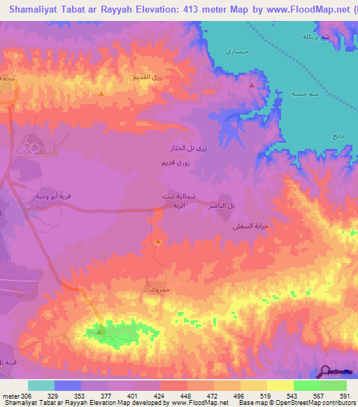 Shamaliyat Tabat ar Rayyah,Iraq Elevation Map