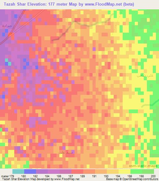 Tazah Shar,Iraq Elevation Map