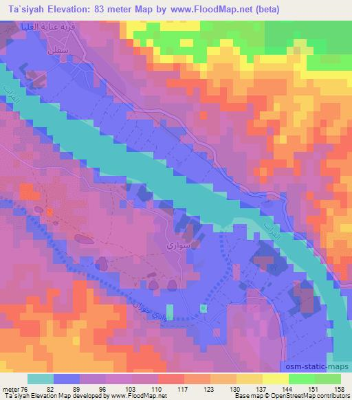 Ta`siyah,Iraq Elevation Map