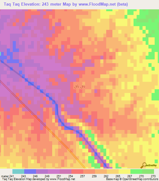 Taq Taq,Iraq Elevation Map