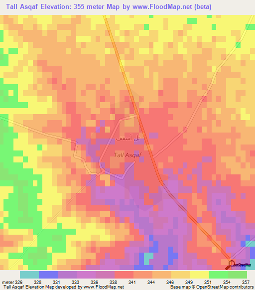 Tall Asqaf,Iraq Elevation Map
