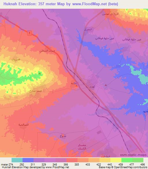 Huknah,Iraq Elevation Map