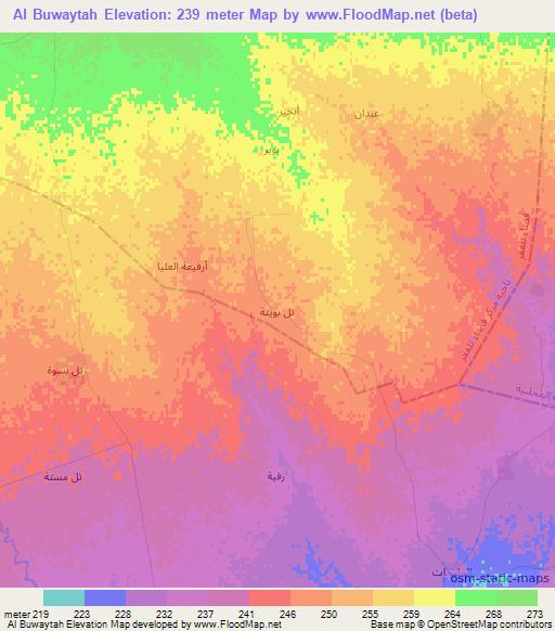 Al Buwaytah,Iraq Elevation Map