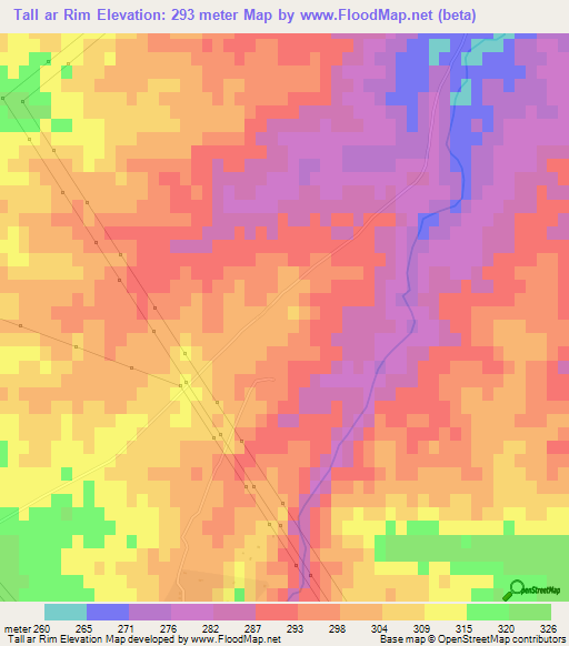 Tall ar Rim,Iraq Elevation Map