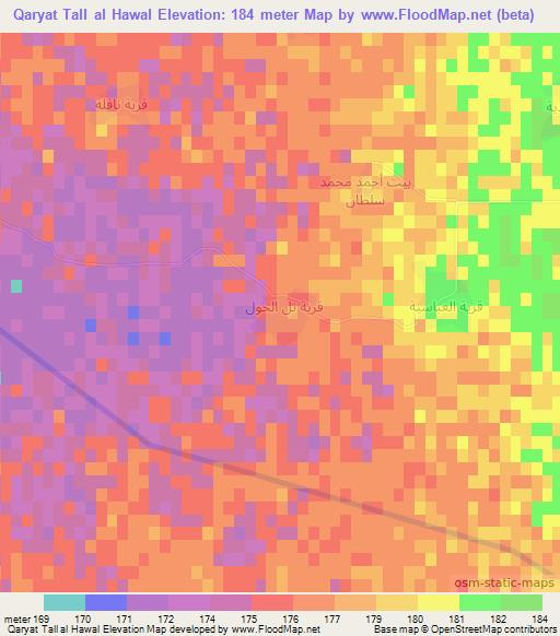 Qaryat Tall al Hawal,Iraq Elevation Map
