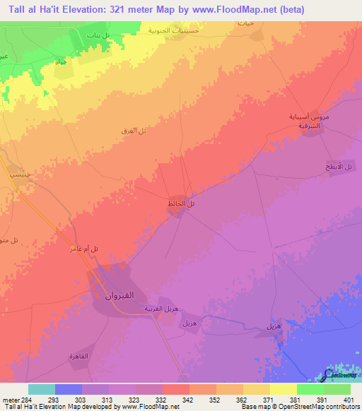 Tall al Ha'it,Iraq Elevation Map