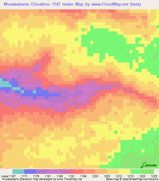 Musakabantu,Zambia Elevation Map