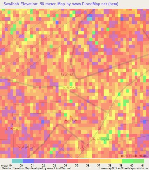 Sawihah,Iraq Elevation Map