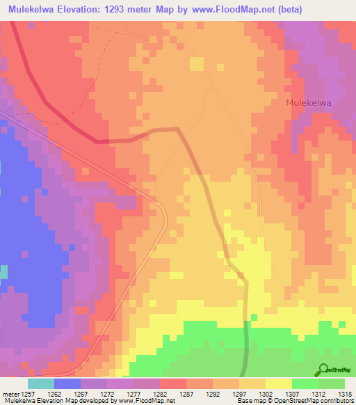 Mulekelwa,Zambia Elevation Map