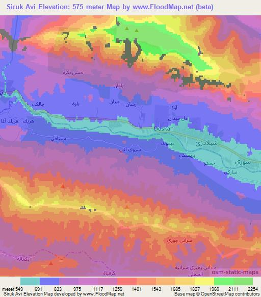 Siruk Avi,Iraq Elevation Map