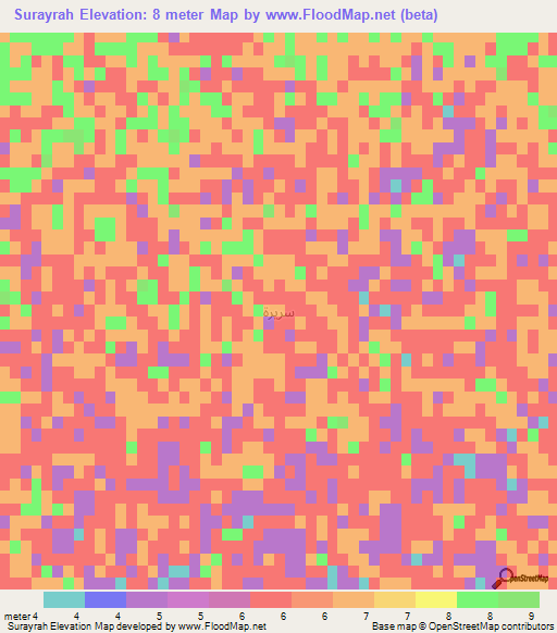 Surayrah,Iraq Elevation Map