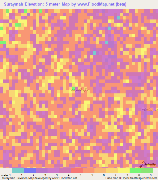 Suraymah,Iraq Elevation Map