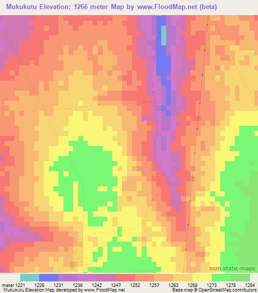 Mukukutu,Zambia Elevation Map