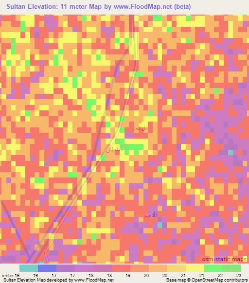 Sultan,Iraq Elevation Map
