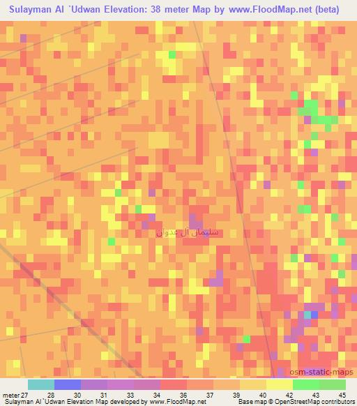Sulayman Al `Udwan,Iraq Elevation Map