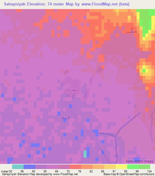 Sahayniyah,Iraq Elevation Map