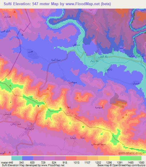 Sufti,Iraq Elevation Map