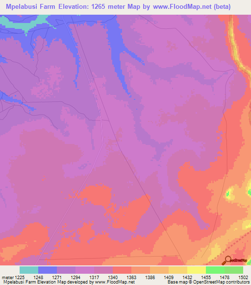 Mpelabusi Farm,Zambia Elevation Map