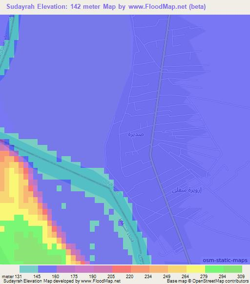 Sudayrah,Iraq Elevation Map