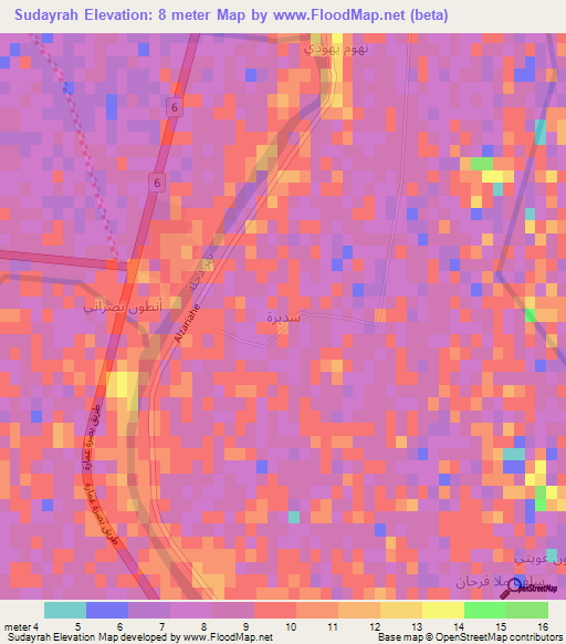 Sudayrah,Iraq Elevation Map