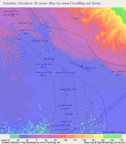 Subakhu,Iraq Elevation Map