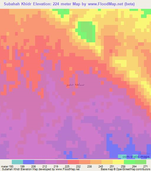 Subahah Khidr,Iraq Elevation Map