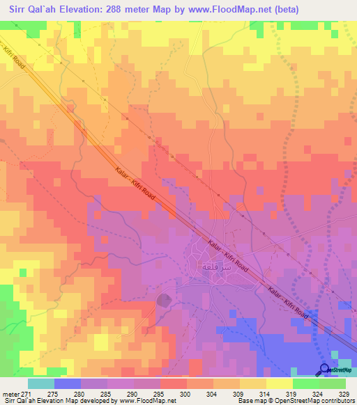 Sirr Qal`ah,Iraq Elevation Map